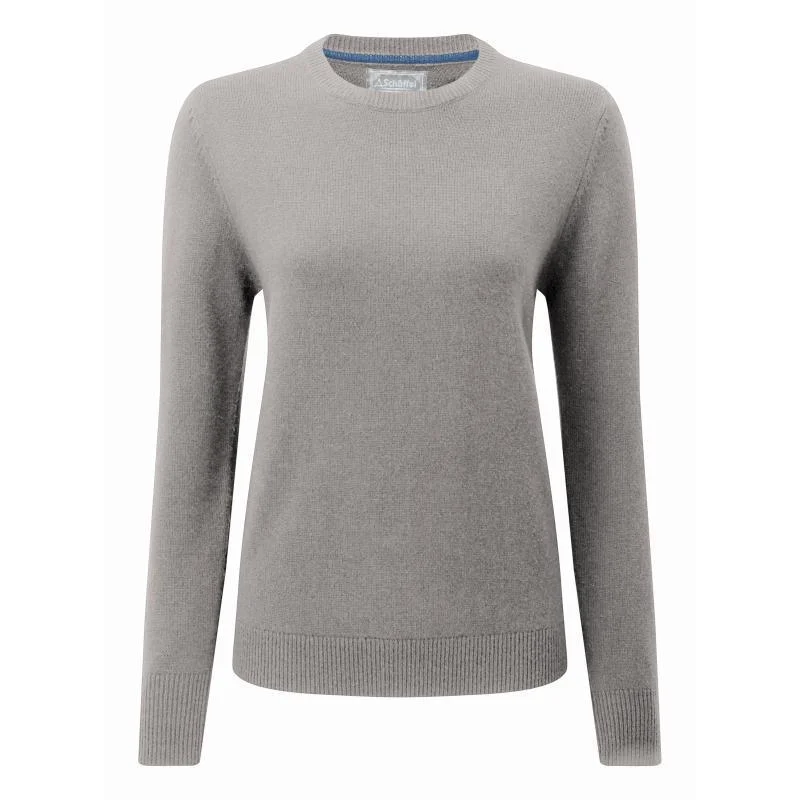 Schoffel Ladies Merino Crew Neck Jumper - Silver Grey Iron Safe Non-Iron Wrinkle Free Schoffel Ladies Merino Crew Neck Jumper - Silver Grey Iron Safe Non-Iron Wrinkle Free