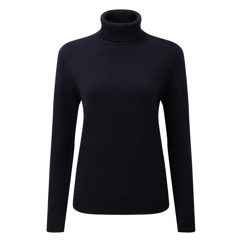 Schoffel Ladies Merino Roll Neck Jumper - Navy Rayon Fabric Velvet Fabric Corduroy Fabric
