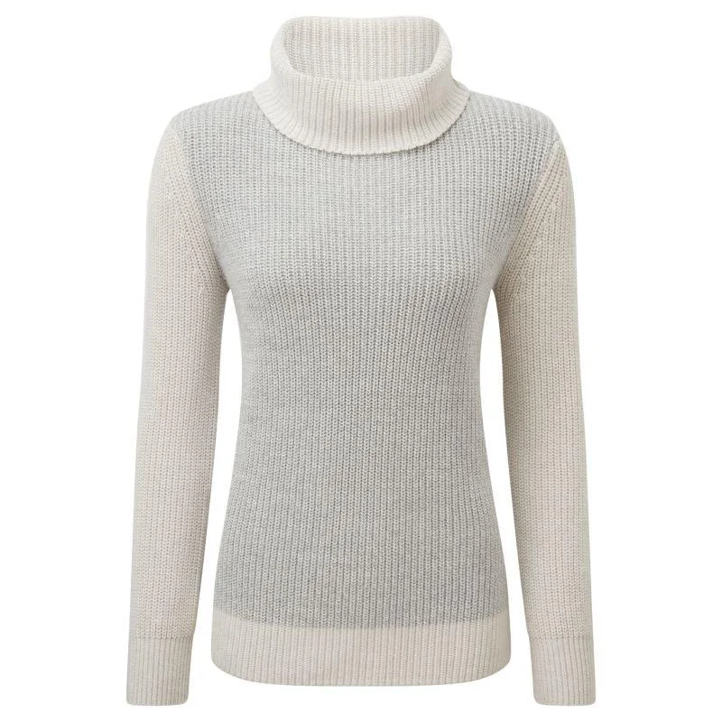 Schoffel Lowes Ladies Roll Neck Jumper - Ivory/Silver Transparent Opaque Sheer
