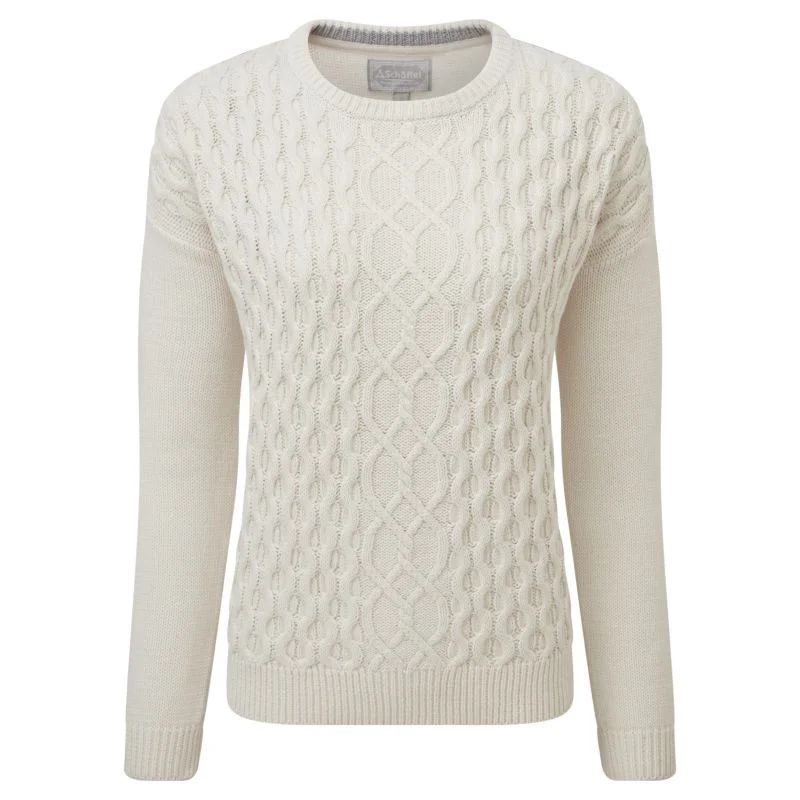 Schoffel Maree Ladies Crew Neck Jumper - Ivory Spandex Blend Rayon Blend Denim Blend Schoffel Maree Ladies Crew Neck Jumper - Ivory Spandex Blend Rayon Blend Denim Blend