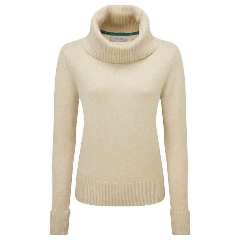 Schoffel Ness Ladies Roll Neck Jumper - Oat Cotton Fabric Linen Fabric Terry Fabric