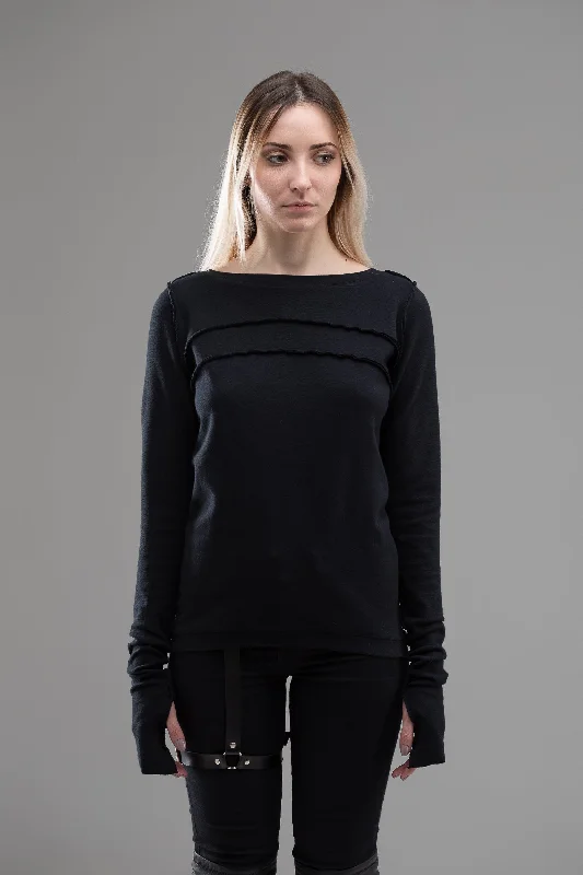 Black gothic jumper Mesh Fabric Canvas Fabric Denim Fabric