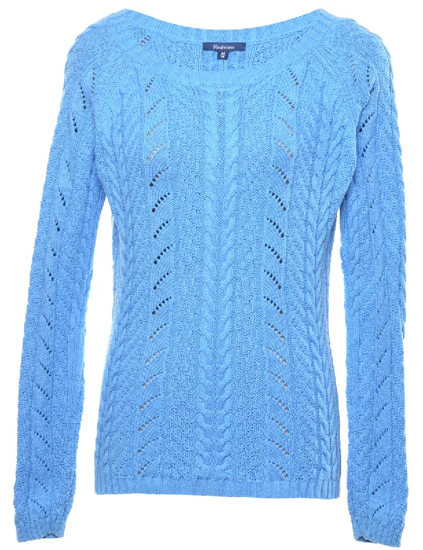 Cable Knit Jumper - M Terry Blend Velvet Blend Canvas Blend