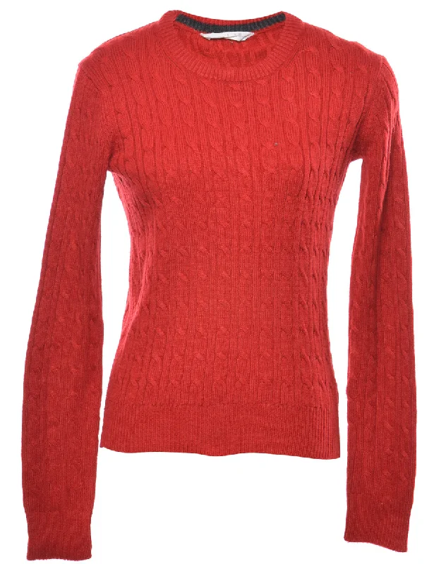 Cable Knit Jumper - S Polka Dot Checkered Tartan
