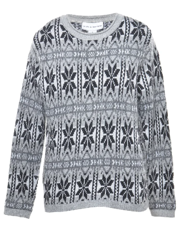 Croft & Barrow Nordic Jumper - S Welt Pockets Slit Pockets Flap Pockets