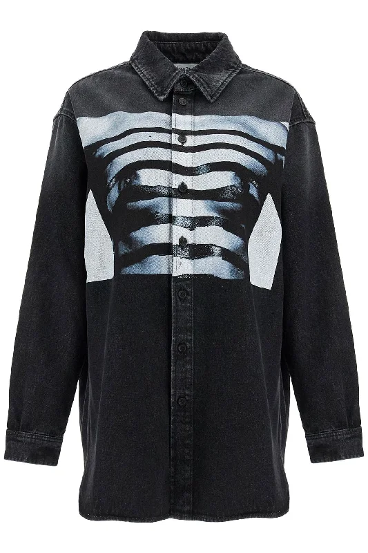 JEAN PAUL GAULTIER denim 'body marinière Fashionable Frayed Hem Denim