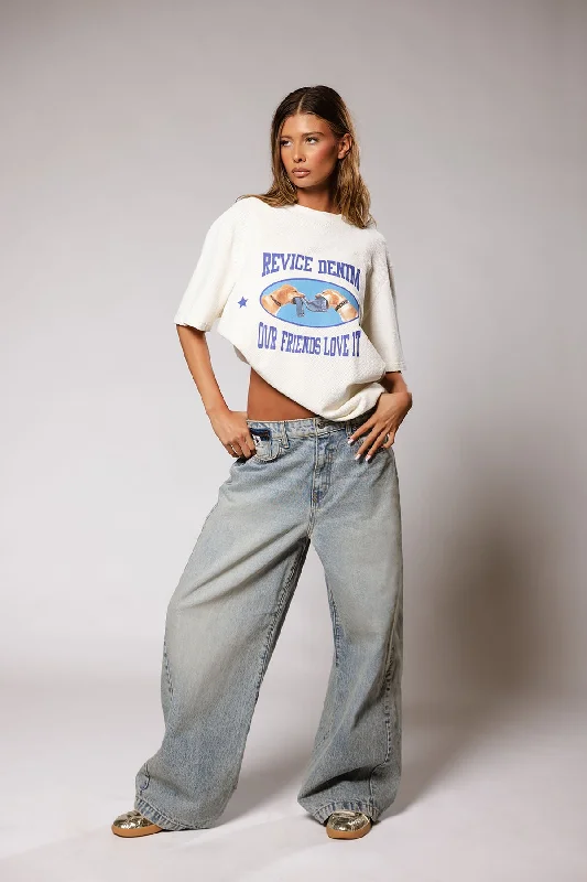 Empire Jean / Mist Fashionable White Denim Jeans