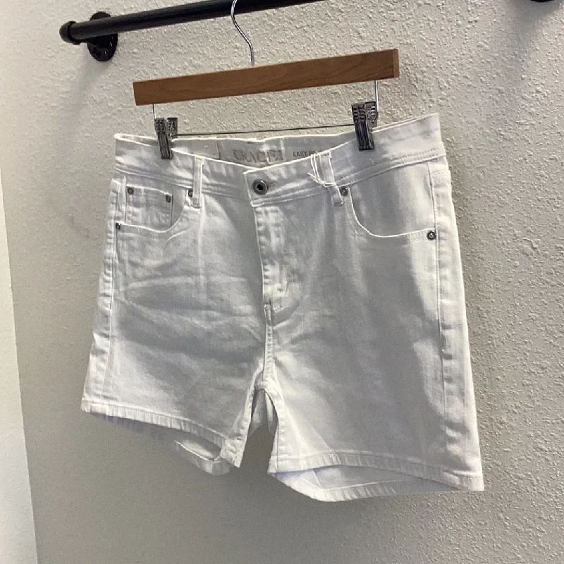 Grace in LA White Jean Shorts Comfortable Drawstring Waist Jeans