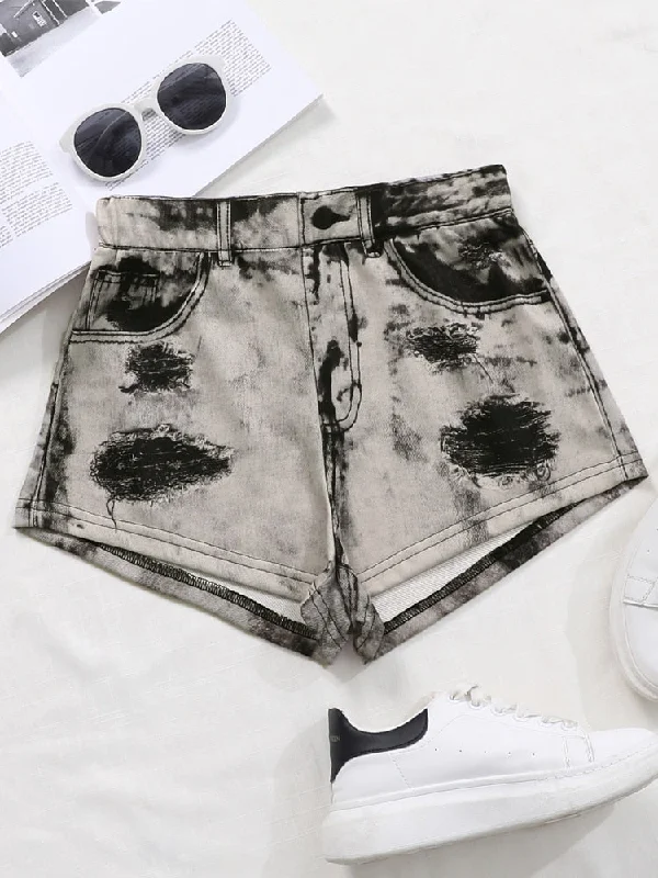 Hole Button Cotton Jean Shorts High Waist Skinny Ripped Denim Short Casual Distressed Skinny Jeans Hole Button Cotton Jean Shorts High Waist Skinny Ripped Denim Short Casual Distressed Skinny Jeans