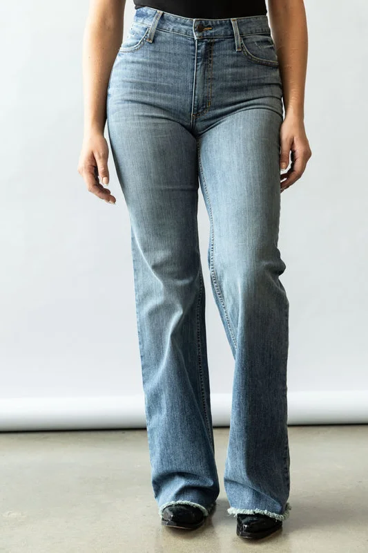 Olivia Jean Elegant Dark-Wash Bootcut Jeans