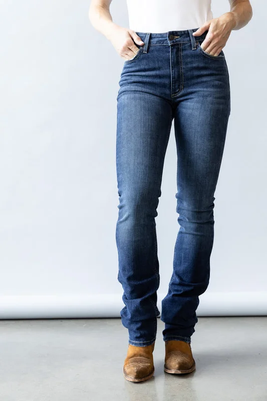 Sarah Jean Comfortable Distressed Straight-Leg Jeans