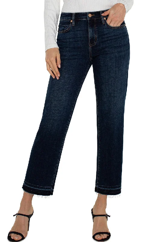Liverpool Liv Non Skinny Jean Fashionable Frayed Hem Denim