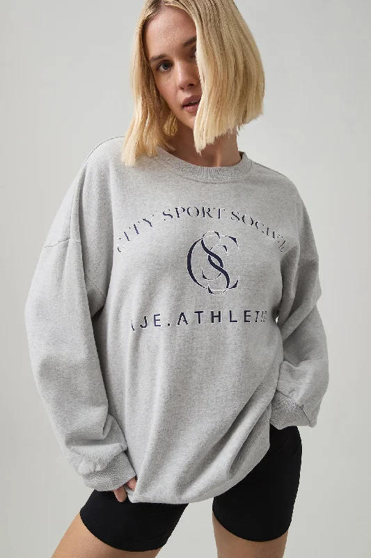 Logo Crew Jumper 401 Satin Fabric Silk Fabric Chiffon Fabric
