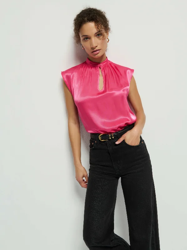 Nation LTD - Jeanne Top in Pink Flambe Fashionable Slim Fit Jeans