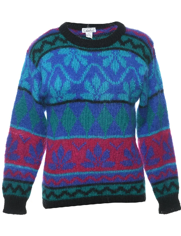 Patterned Jumper - S Solid Color Striped Floral Print