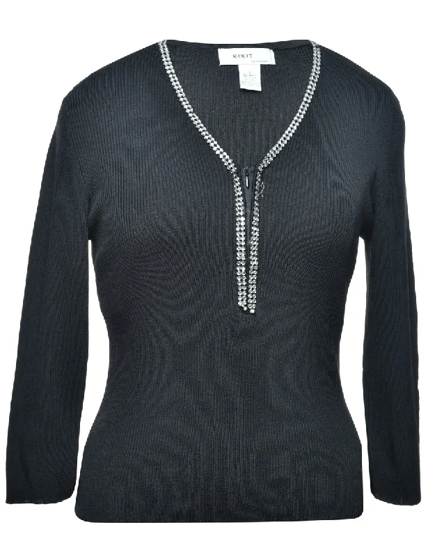 Quarter Zip Jumper - S Seamless Knitted Crochet
