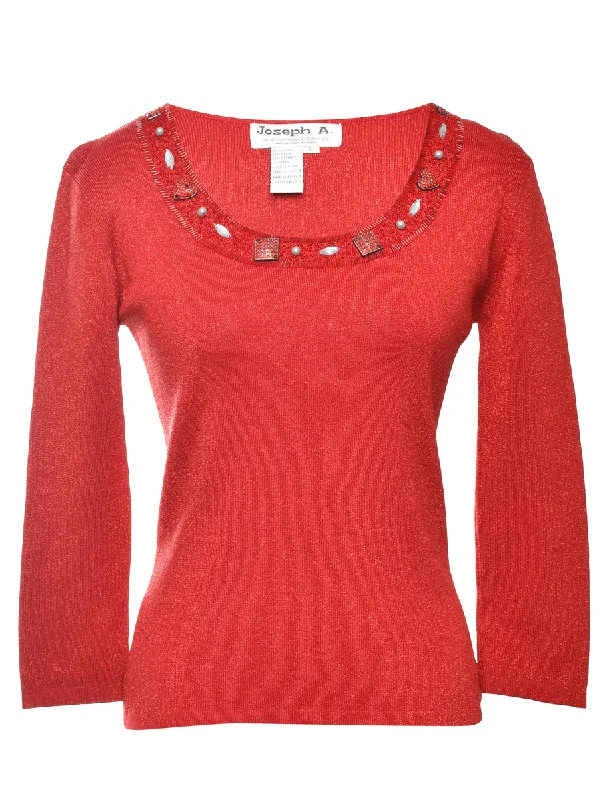 Red Party Jumper - S Sweater Knitwear Pullover