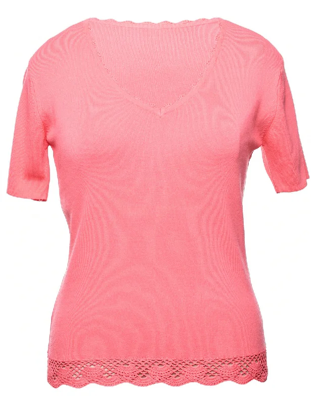 Salmon Pink Jumper - M Jersey Fabric Tulle Fabric Batik Fabric