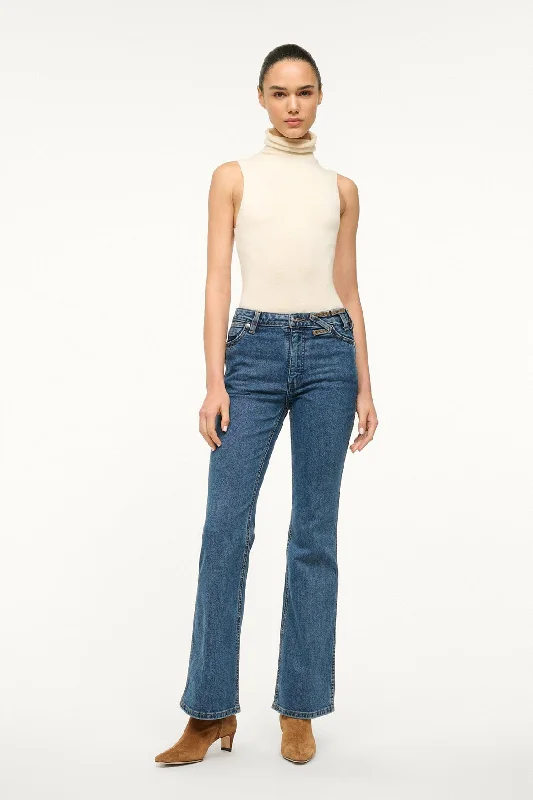 STAUD + WRANGLER THE MUST JEAN | INDIGO WASH Trendy Layered Pocket Jeans