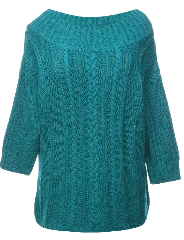 Teal Jumper - L Cotton Fabric Linen Fabric Terry Fabric
