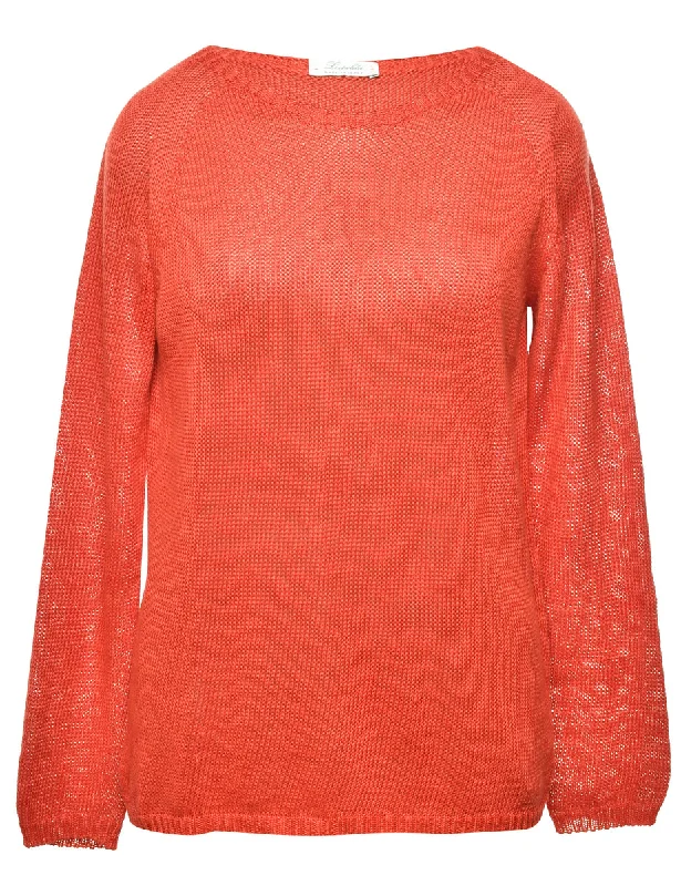 Terracotta Jumper - L Collared Crew Neck Turtle Neck