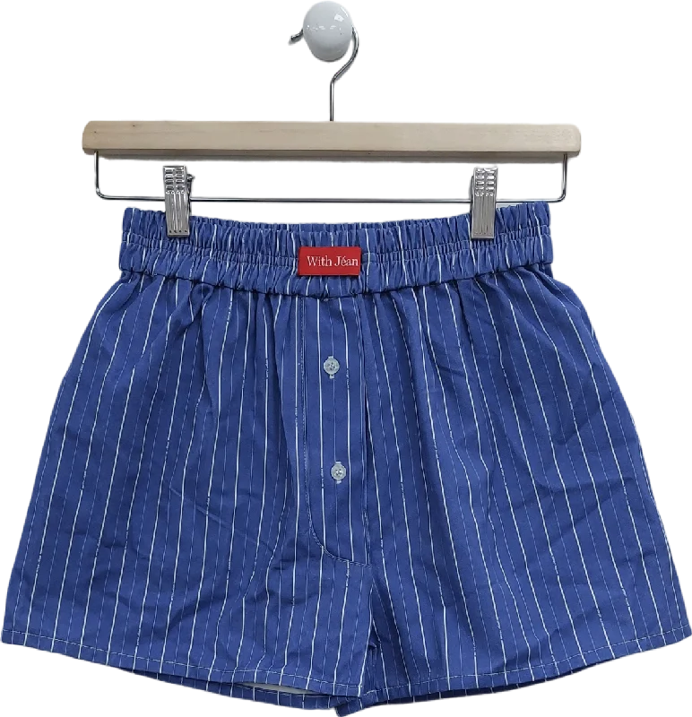 With Jean Blue Lucky Brief Boxer Shorts UK S Fashionable Frayed Hem Denim