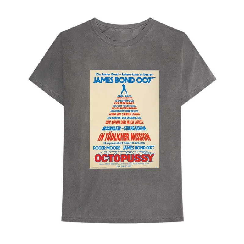 James Bond 007 | Official Band T-Shirt | Octopussy German Poster Mesh Blend Leather Blend Suede Blend James Bond 007 | Official Band T-Shirt | Octopussy German Poster Mesh Blend Leather Blend Suede Blend