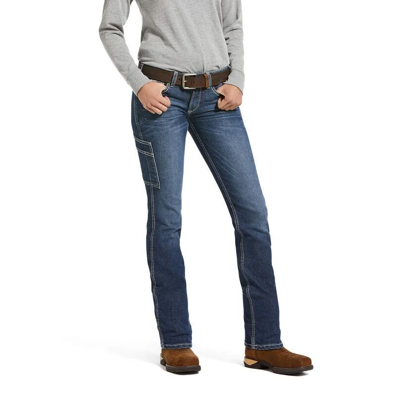 Ariat Women's - Rebar DuraStretch Riveter Straight Leg Jean Trendy Layered Pocket Jeans