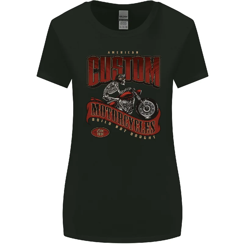 American Custom Motorcycles Biker Motorbike Womens Wider Cut T-Shirt Real Fur Shearling Chenille American Custom Motorcycles Biker Motorbike Womens Wider Cut T-Shirt Real Fur Shearling Chenille