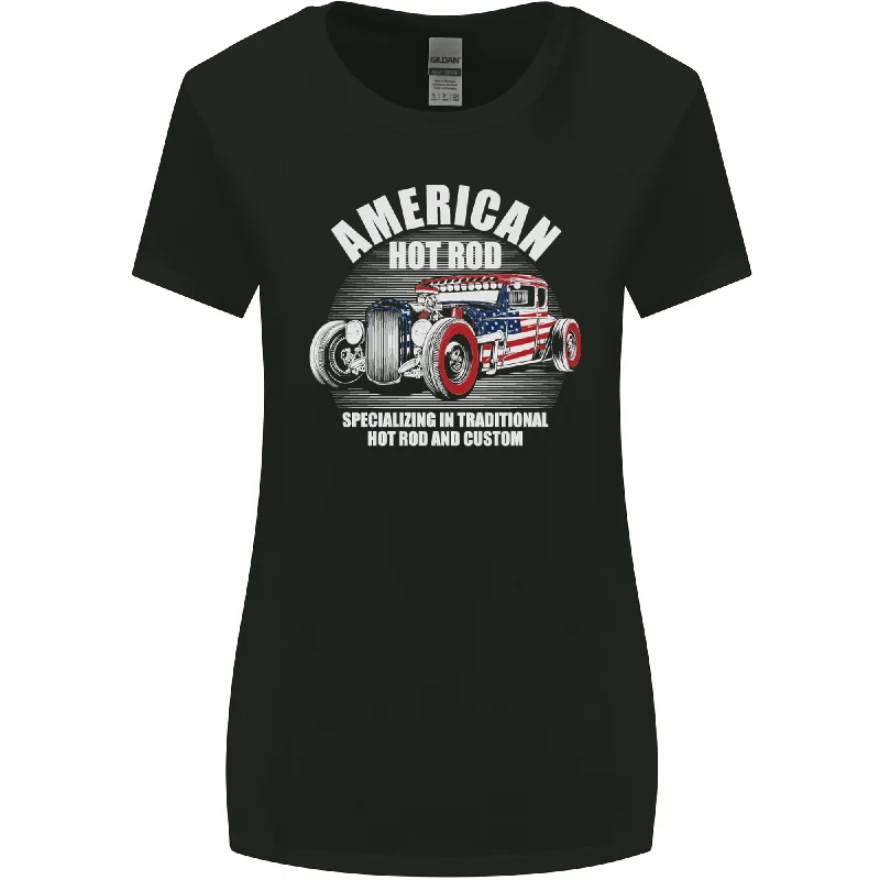American Hot Rod Hotrod Dragster Racing Womens Wider Cut T-Shirt Casual Formal Business American Hot Rod Hotrod Dragster Racing Womens Wider Cut T-Shirt Casual Formal Business