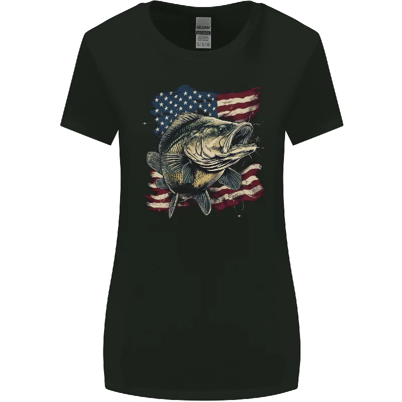 An American Deer With Flag USA Fishing Womens Wider Cut T-Shirt Houndstooth Herringbone Solid An American Deer With Flag USA Fishing Womens Wider Cut T-Shirt Houndstooth Herringbone Solid