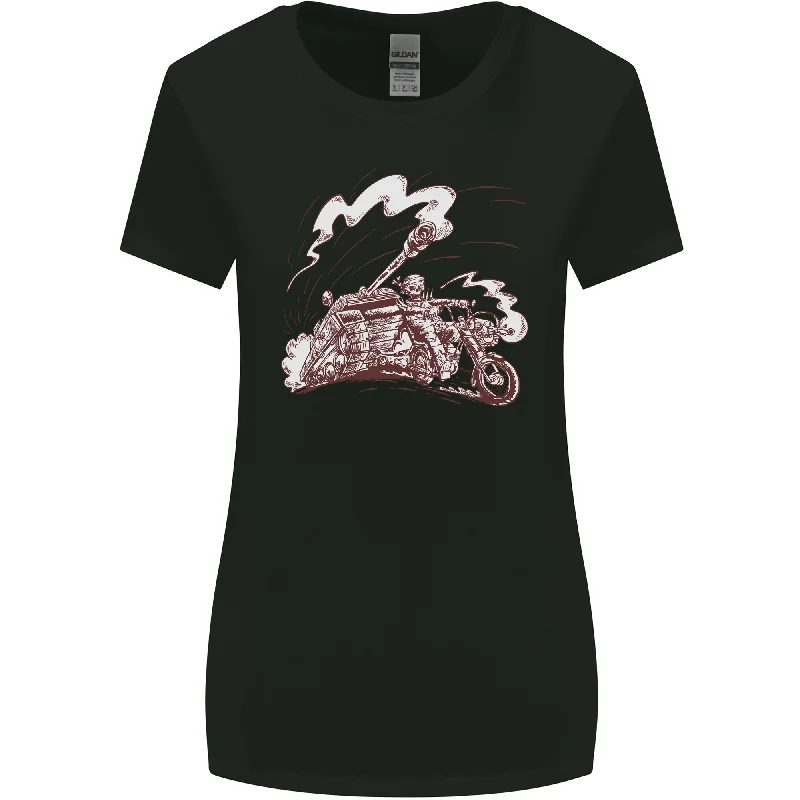 An Army Biker With Tank Skull Motorcycle Womens Wider Cut T-Shirt Fitted T-Shirt Seamless Stretchy An Army Biker With Tank Skull Motorcycle Womens Wider Cut T-Shirt Fitted T-Shirt Seamless Stretchy
