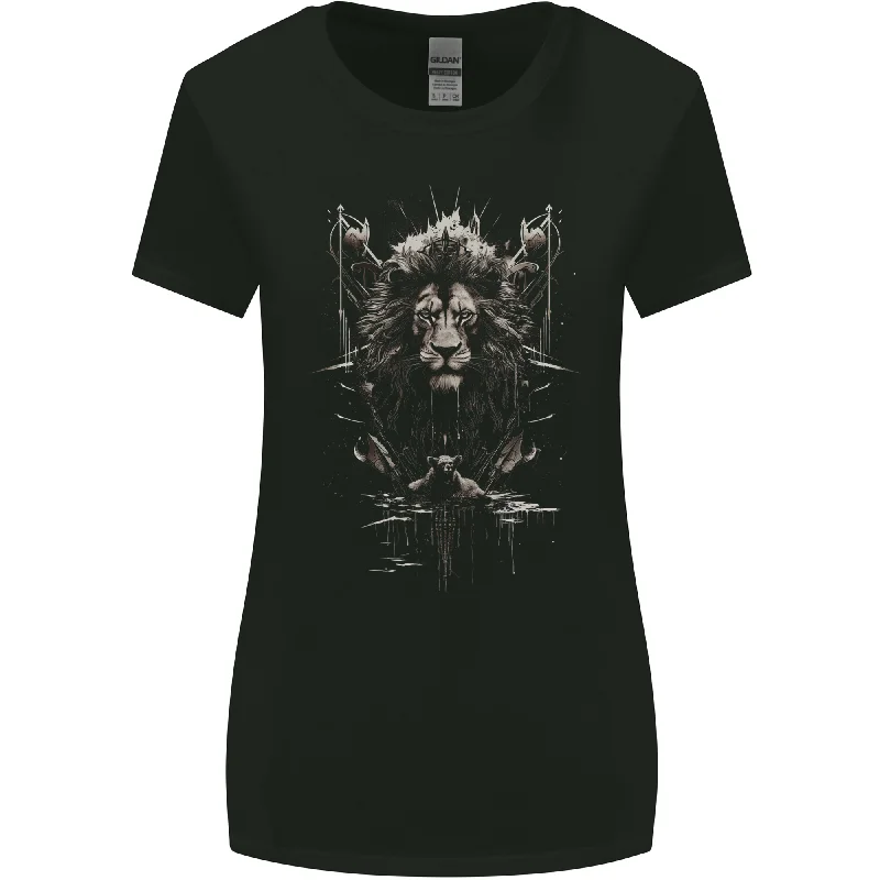 An Artistic Lion And Grizzly Bear Cub Womens Wider Cut T-Shirt Rayon Velvet Corduroy An Artistic Lion And Grizzly Bear Cub Womens Wider Cut T-Shirt Rayon Velvet Corduroy