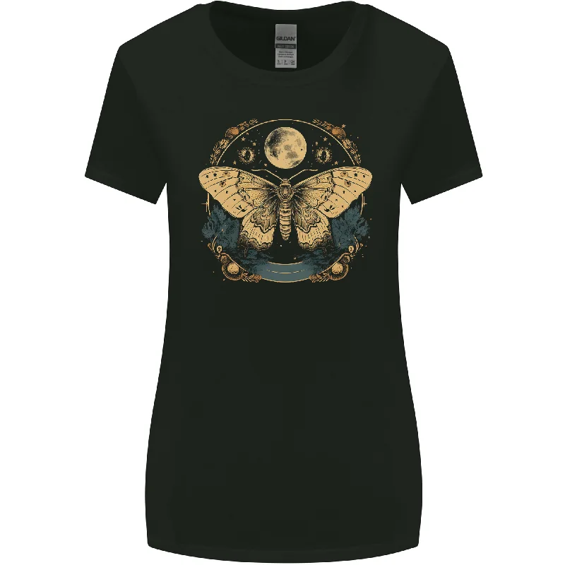 An Astral Butterfly Womens Wider Cut T-Shirt Mesh Blend Leather Blend Suede Blend