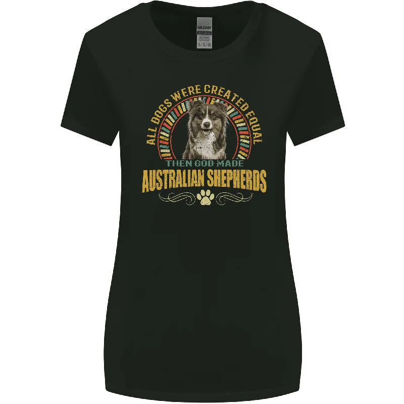 An Australian Shepherd Dog Womens Wider Cut T-Shirt Chenille Blend Fleece Blend Nylon Blend An Australian Shepherd Dog Womens Wider Cut T-Shirt Chenille Blend Fleece Blend Nylon Blend