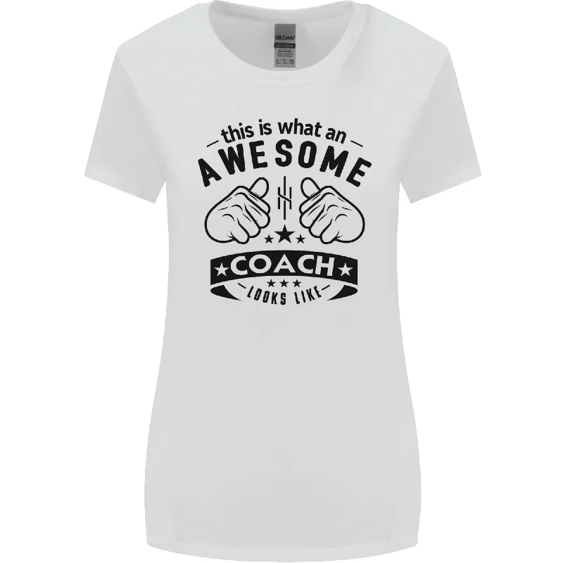 An Awesome Coach Looks Like Rugby Football Womens Wider Cut T-Shirt Silk Blend Satin Velvet An Awesome Coach Looks Like Rugby Football Womens Wider Cut T-Shirt Silk Blend Satin Velvet