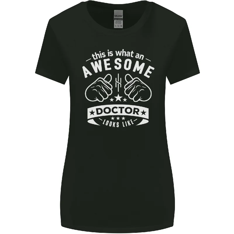 An Awesome Doctor Looks Like GP Funny Womens Wider Cut T-Shirt Nylon Fabric Polyester Fabric Spandex Fabric