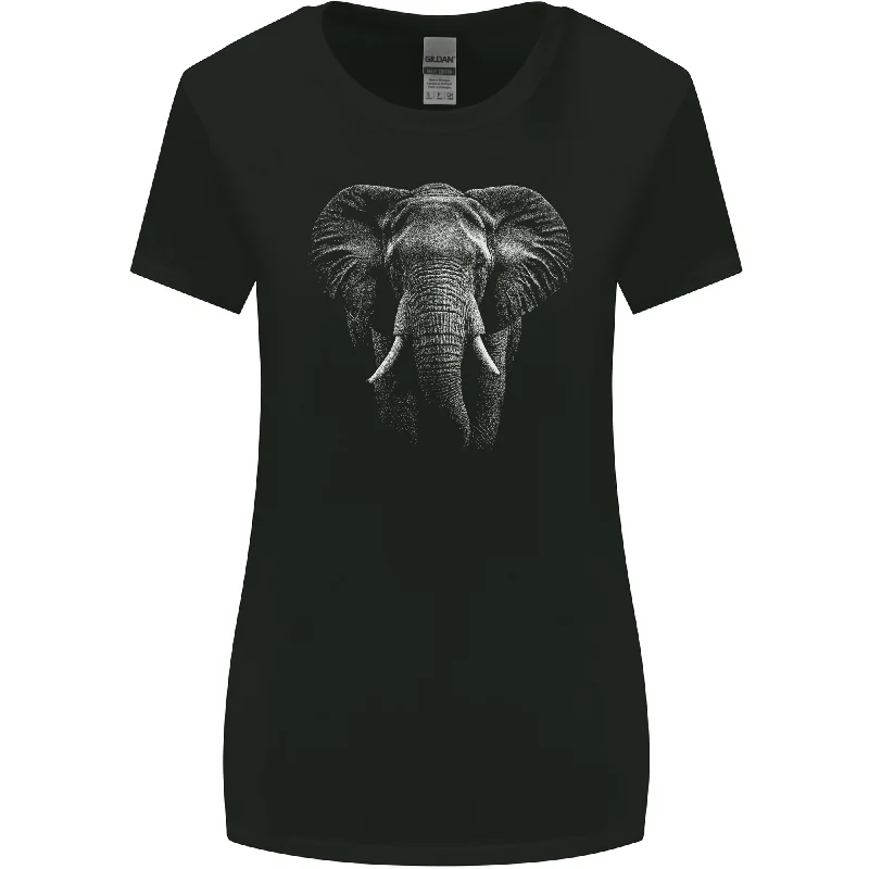An Awesome Elephant Womens Wider Cut T-Shirt Hooded Caped Shawl Collar