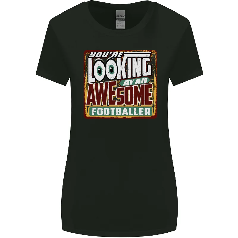 An Awesome Footballer Womens Wider Cut T-Shirt Jersey Fabric Tulle Fabric Batik Fabric An Awesome Footballer Womens Wider Cut T-Shirt Jersey Fabric Tulle Fabric Batik Fabric