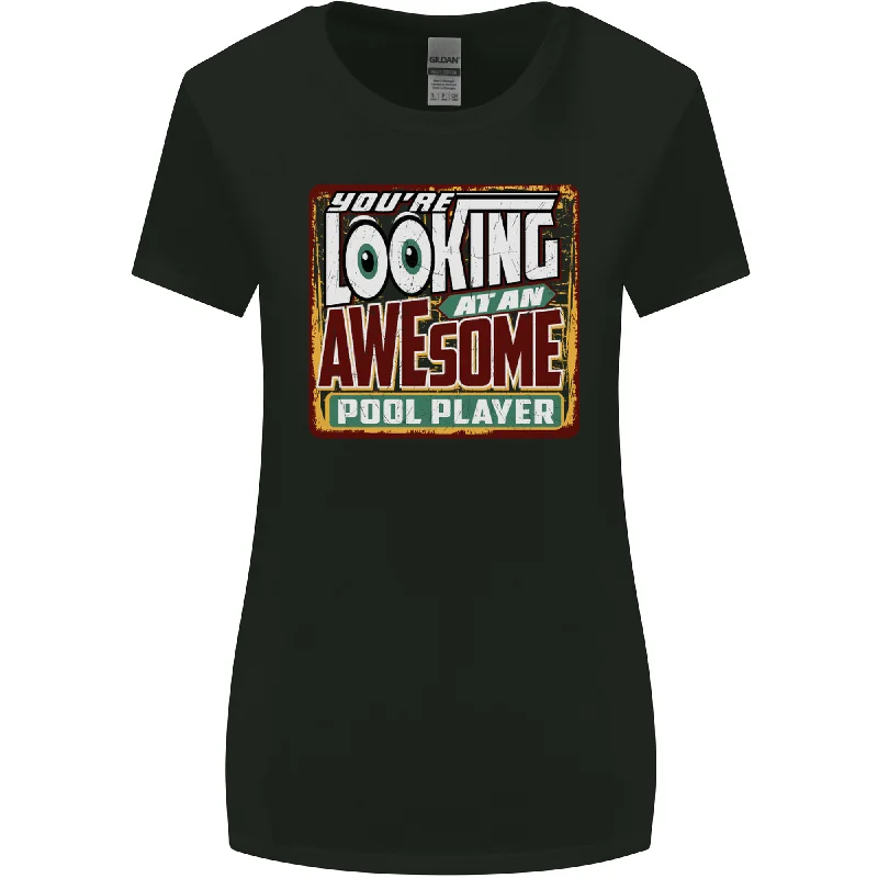An Awesome Pool Player Womens Wider Cut T-Shirt Polka Dot Checkered Tartan