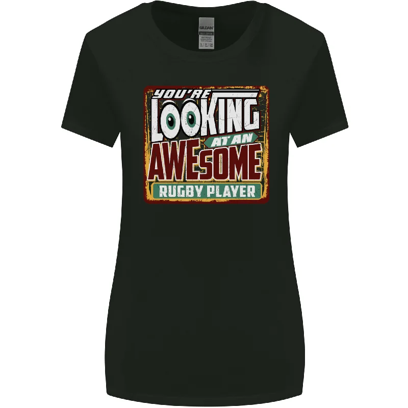An Awesome Rugby Player Funny Union Womens Wider Cut T-Shirt Hooded Caped Shawl Collar An Awesome Rugby Player Funny Union Womens Wider Cut T-Shirt Hooded Caped Shawl Collar