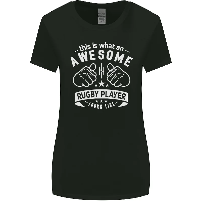 An Awesome Rugby Player Looks Like Union Womens Wider Cut T-Shirt Polka Dot Checkered Tartan An Awesome Rugby Player Looks Like Union Womens Wider Cut T-Shirt Polka Dot Checkered Tartan
