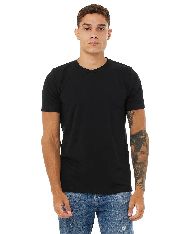 Bella+Canvas Mens Poly-Cotton Short Sleeve T-Shirt | Black Cozy Warm Stylish
