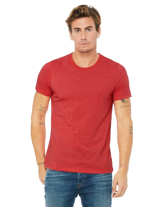 Bella+Canvas Unisex Heather CVC T-Shirt | Heather Red Seamless Knitted Crochet