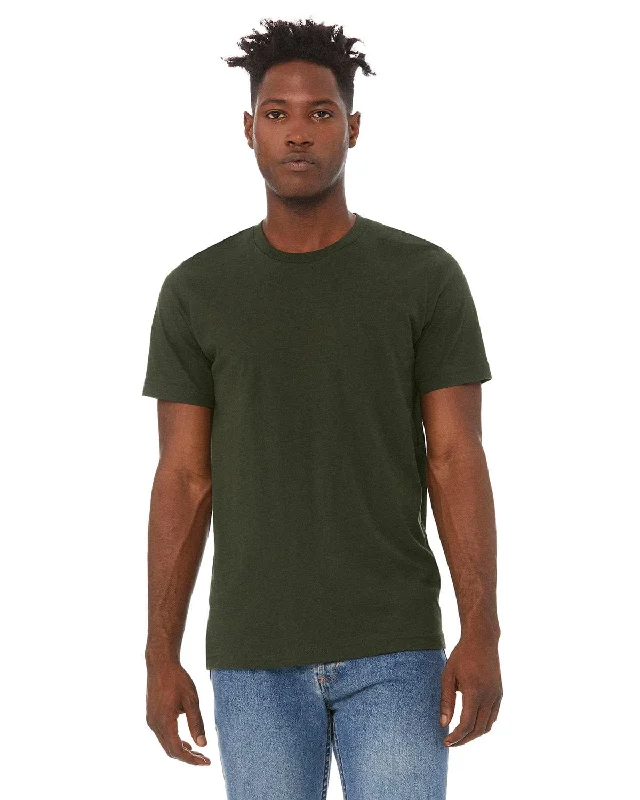 Bella+Canvas Unisex T-Shirt | Dark Olive Chenille Brocade Lace