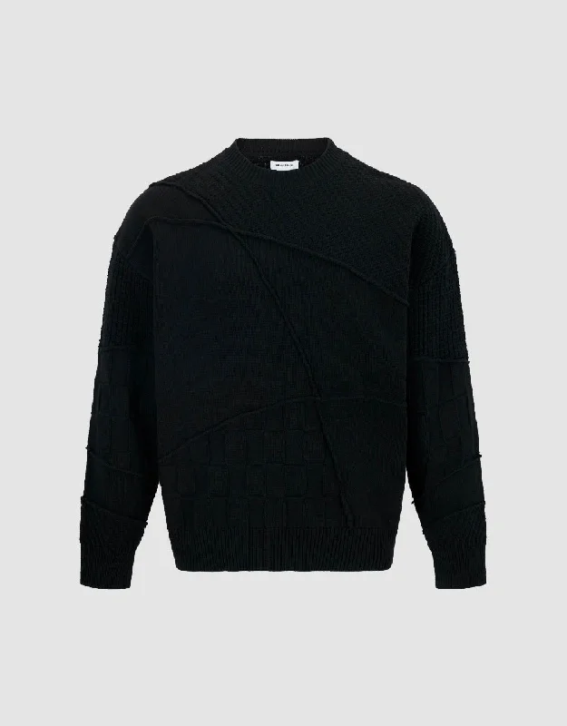 Crew Neck Knitted T-Shirt Spandex Blend Rayon Blend Denim Blend