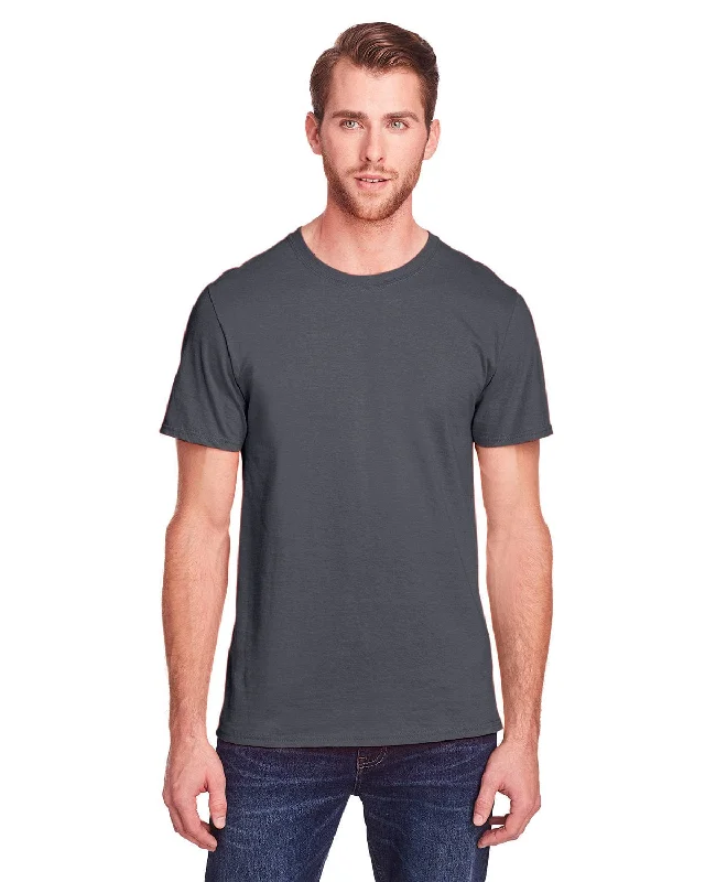 Fruit of the Loom Adult ICONIC T-Shirt | Charcoal Grey Hooded Caped Shawl Collar