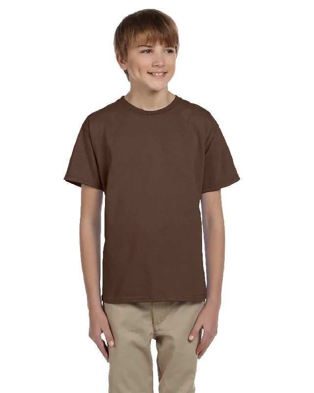 Fruit of the Loom Youth T-Shirt | Chocolate Plaid T-Shirt Polka Dot Checkered