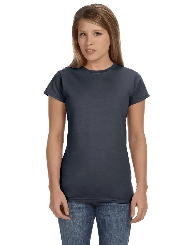 Gildan Ladies SoftStyle T-Shirt | Charcoal Print Jacquard Patchwork