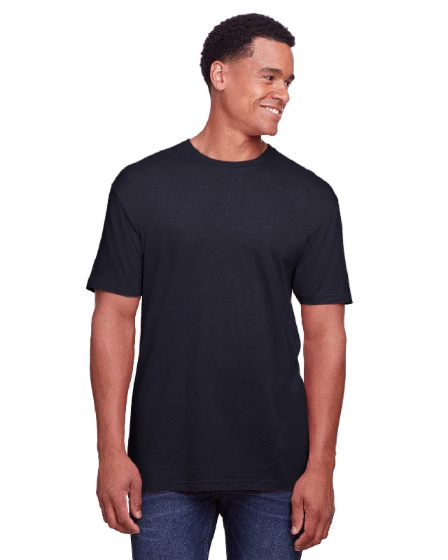 Gildan Mens Softstyle CVC T-Shirt | Navy Mist Sequined Glittery Shiny